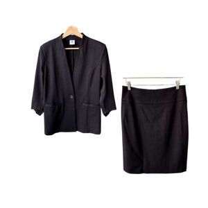 Cabi Suit Blazer Skirt Set Business Formal Workwear Black Knit Size 4